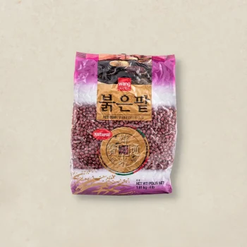 Bag of red beans (haricot) with purple-pink packaging and Korean text, labeled Wang Korea.